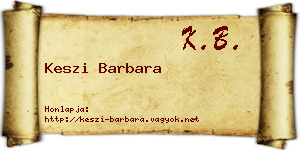 Keszi Barbara névjegykártya