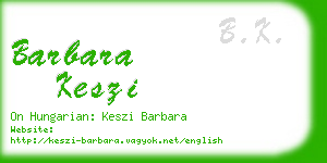 barbara keszi business card